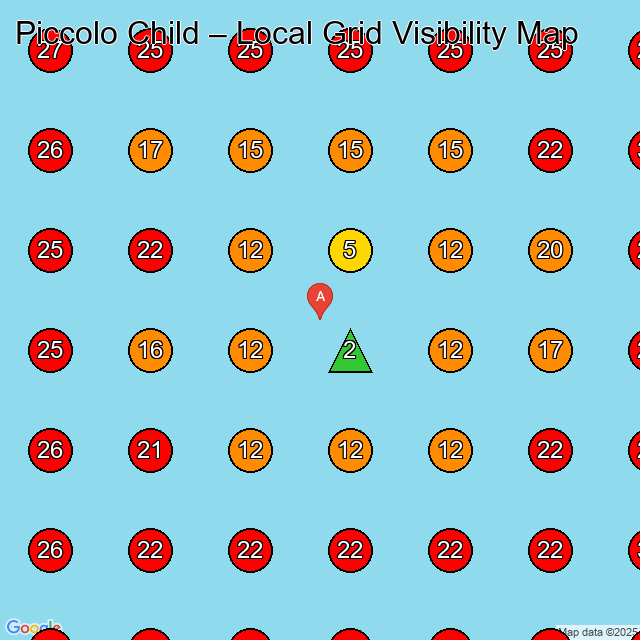 Piccolo Child GeoGrid visibility map for Baby Clothing Store in None